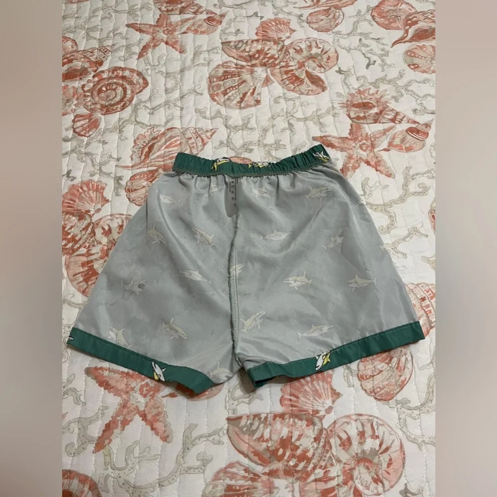 (8) Green and yellow shark shorts with pockets